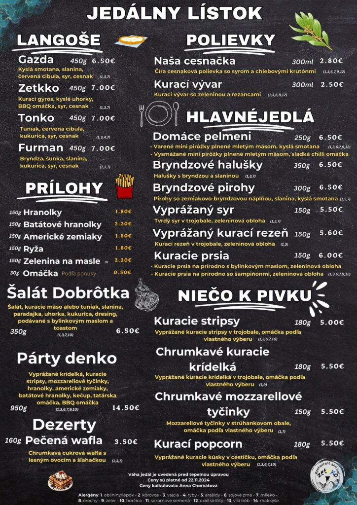 ZetKKo jedálny lístok